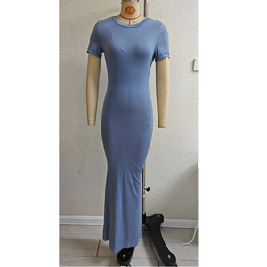 DAN6240 - Vestido Camisero de Encaje con Malla, Nuevo, Ajustado a la Cintura, Color Puro, Elegante - Product Image 1