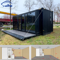 Conteneur de transport en acier préfabriqué extensible de 20 pieds ou 40 pieds, bureau pliable avec panneaux sandwich pour hôtel ou magasin