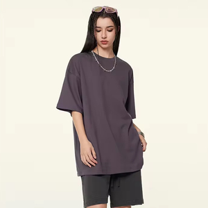 Unisex 100% algodón pesado Hip <span class=keywords><strong>Pop</strong></span> 345G camiseta LOGO personalizado verano sólido <span class=keywords><strong>Tops</strong></span> hombro caído camisetas en blanco de gran tamaño - Product Image 2