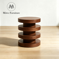Meubles de salon modernes, table d'appoint en bois durable, table décorative, table d'appoint cylindrique avec structure en bois, table d'appoint pour la maison