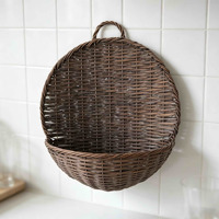 Panier mural en rotin tressé fait main par des artisans, pot suspendu, rangement, décoration de ferme, maison, jardin, résistant à la chaleur, durable
