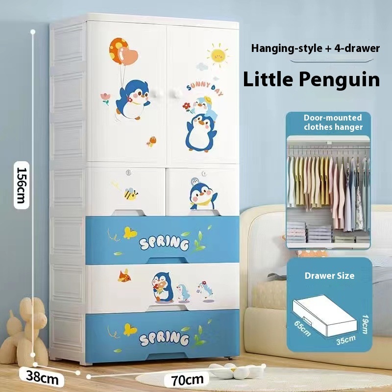Little penguin [hanging clothes 3 layer drawer]