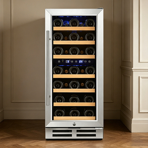 Enfriador de Vino de Doble Zona con Compresor Jiufu, Pantalla Digital, Control de Humedad, Estantes de Madera de Haya Sólida, <span class=keywords><strong>Nevera</strong></span> para Vino para el Hogar o Bar - Product Image 1