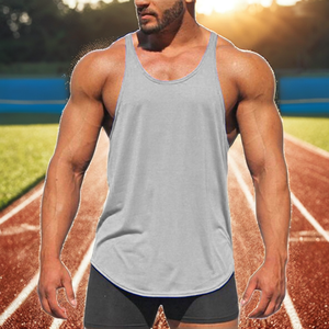 Débardeur de sport vintage décontracté pour hommes, en Spandex/Coton, respirant, tricoté, séchage rapide, col rond, sans manches, pour la course à pied - Product Image 2