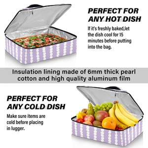 Collapsible Custom Logo Food Delivery Bag Hawaii <b>Lei</b> Portable Potlucks Picnic Leakproof Insulated Casserole Carrier with Handle - Product Image 6