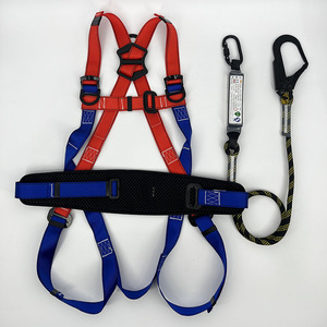 Full Body <span class=keywords><strong>Safety</strong></span> <span class=keywords><strong>Harness</strong></span> Queda Proteção Belt para Construção Trabalho Lanyard <span class=keywords><strong>Shock</strong></span> Absorber Full Body Five Point Seat Belt - Product Image 5