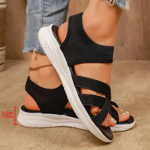 2026 hot selling <b>summer</b> fashion casual <b>flat</b> sandals and plus size sandals for women wholesale - Product Image 5