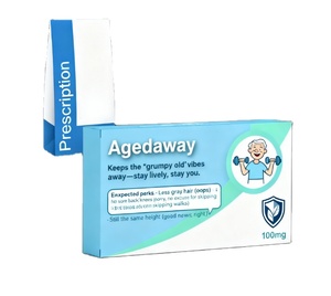 Old Age Joke Pill Boxes Prescription Bag-Cardboard China Funny Grumpy Old Man for Dad/Women/Men Secret Santa Gifts Box