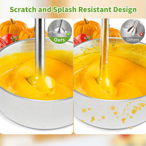 Mélangeur à immersion sans fil 200W Mélangeur à main 3 en 1 Mélangeur à bâton Lame en acier inoxydable avec bécher mélangeur, hachoir, fouet - Product Image 4