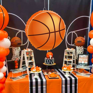 Piñata de basket-ball <span class=keywords><strong>pour</strong></span> fête à thème sportif, anniversaire d'enfants, Fête des Enfants, avec confettis et sucre à éclater, accessoires suspendus - Product Image 1