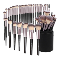MAANGE Vente en gros de pinceaux de maquillage noirs professionnels, vente en gros de 30 pièces, pinceaux cosmétiques de luxe, kit de pinceaux de maquillage professionnel pour le visage