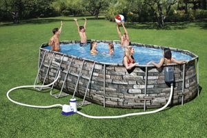 <span class=keywords><strong>Piscina</strong></span> Elevada Ovalada <span class=keywords><strong>Bestway</strong></span> 56719 Power Steel Comfort Jet Series, 6.10 m X 3.66 m X 1.22 m - Product Image 2