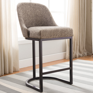 Mid Century Kitchen Upholstered <strong>Bar</strong> <strong>Stools</strong> <strong>with</strong> <strong>Back</strong> <strong>Wood</strong> Gray Modern Contemporary SGS Upholstered Dining Chair <strong>Bar</strong> Furniture - Product Image 4