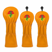 Vente en gros Couvre-chefs de clubs de golf en cuir imperméable Couvre-chefs de golf personnalisés avec logo brodé
