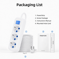 Multiprise murale européenne PHEIYON avec 3 prises Schuko 16A 3680W, ignifuge, certifiée CE pour hôpitaux