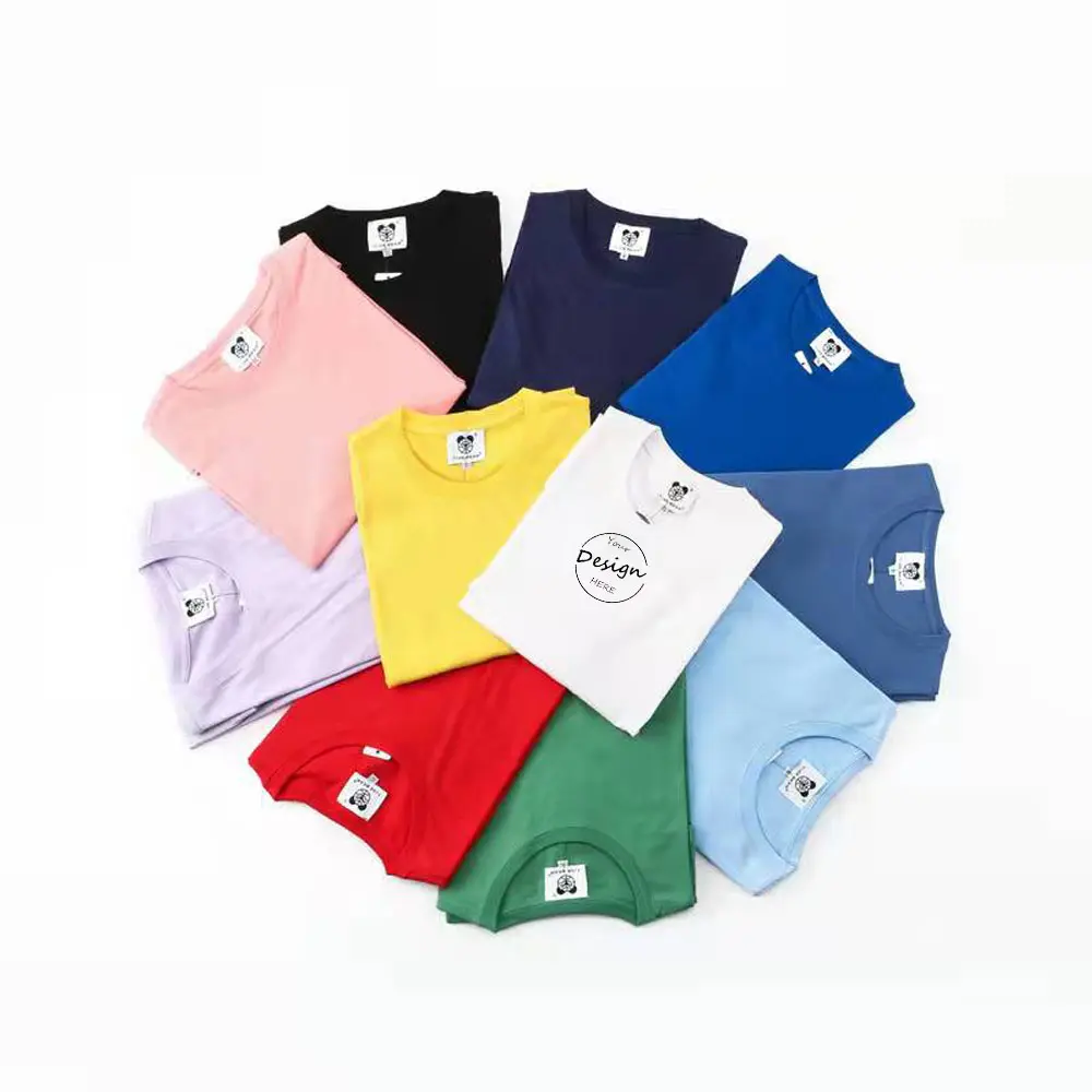 JL-12314 Gros Plaine Lourds 100% Coton T-Shirts Unisexe Coton Peigné Jersey Menthe Vert T-Shirt En Vrac