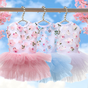 Vêtements pour animaux de compagnie en coton mignon, printemps été, jupes tutu pour chiots, robe de fête pour animaux de compagnie, robes de princesse, dentelle, robe de demoiselle d'honneur pour <span class=keywords><strong>chien</strong></span> - Product Image 3