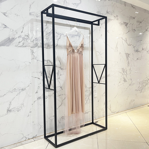 Cửa Hàng Quần Áo Đường Sắt Tầng Thường Vụ Quần Áo Đứng Bán Lẻ Cửa Hàng Cô Dâu Kim Loại Màu Đen Heavy Duty Wedding Dress Hiển Thị Giá - Product Image 2