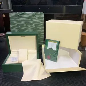 Custom高級グリーン革シングル腕時計ボックスoem木製収納ギフト包装腕時計ボックスケース枕