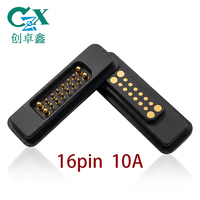 Connecteur de charge magnétique Pogo Pin personnalisé 16 broches, pas de 2,54 mm, plaqué or, 5A 10A