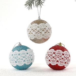 Boules de Noël promotionnelles de luxe rouges de 8 cm pour arbre - Product Image 1
