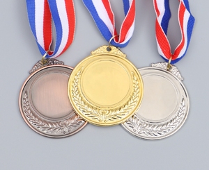 Médailles vierges en métal pour récompenses sportives avec cordon, créez vos propres médailles de vainqueur, trophées cadeaux pour enfants et adultes, 5 cm - Product Image 2