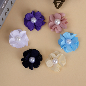 Accesorios para el Cabello con Flores de Tela y Perlas de 3cm, Hechos a Mano para Ropa, Zapatos, Bolsos, Uso Casual, Primavera 2025 - Product Image 1