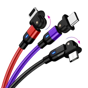 Kabel pengisi daya pendek Multifungsi, kabel pengisi daya usb mikro ponsel dapat ditarik 3 in 1 untuk xiaomi Samsung huawei