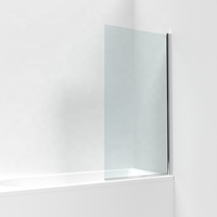 Paroi de douche sans cadre en verre carré de 6 mm avec panneau fixe et portes battantes, profilé aluminium chromé poli
