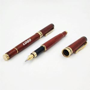 Luxury Rosewood Fountain Gift Set for Students and Corporate Promotions - Custom Engraved <b>Ink</b> <b>Refillable</b> Pen - Product Image 1