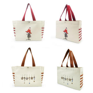 Bolso de compras reutilizable plegable, bolsillo con cremallera, bolso de playa de algodón Vintage, bolsos de mano de lona para mujer - Product Image 5