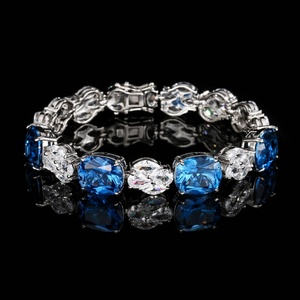 Factory Wholesale Fashion Jewelry 10*12mm <b>Red</b> Corundum Cubic Zirconia Eco-friendly Copper <b>Bracelet</b> for Daily Wear - Product Image 4