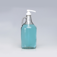 Bouteille en verre distributeur de détergent à lessive gel douche personnalisé grande capacité 2L avec pompe en plastique