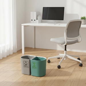 <strong>Dual</strong> Compartment Plastic Rubbish Bin Multi-Purpose <strong>Garbage</strong> <strong>Can</strong> for Office Home <strong>Kitchen</strong> - Product Image 3