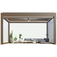 Pergola extérieure motorisée en aluminium pliable avec toit rétractable à lamelles en alliage d'aluminium pour balcon et protection solaire