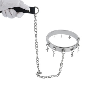 Collar de Bondage Fistsx SM para Juegos de Sumisión, Collar de Tracción de Acero Inoxidable Plateado, Juego de Roles Fetichista, Juguetes Sexuales para Adultos, Venta al por Mayor - Product Image 4