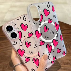 <span class=keywords><strong>Coque</strong></span> de téléphone magnétique transparente et protectrice pour <span class=keywords><strong>iPhone</strong></span> 17 <span class=keywords><strong>Pro</strong></span> <span class=keywords><strong>Max</strong></span>, motif cœur rouge, mignonne, pour femme, compatible avec les modèles 16, 15, 14, 13 – Nouveauté - Product Image 1