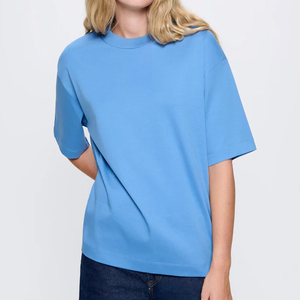 Venta directa de fábrica, camisetas holgadas de verano para mujer, 100% algodón, transpirables, ligeras, de gran tamaño - Product Image 3