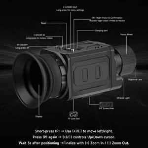 Monocolo Tattico Termico a Infrarossi per Visione Notturna Dispositivo con Telescopio e Mirino Laser per Caccia e Puntamento Fauna Selvatica all'Aperto - Product Image 4