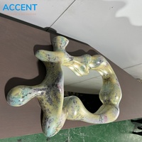 Figura Humana Abstracta de Fibra de Vidrio FRP, Iluminada, Ecológica, Hecha a Mano, Espejo Decorativo de Arte Moderno para Interiores de Hoteles/Villas de Lujo