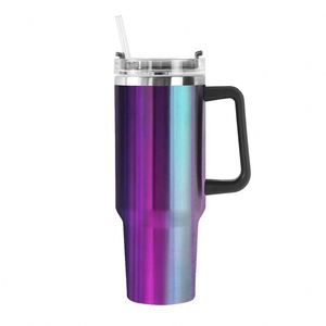 Wholesale Bulk 40 oz Tumbler <b>with</b> <b>Handle</b> Powder Coated <b>Travel</b> Coffee <b>Mugs</b> Multiple Colors Vacuum 40oz Tumbler <b>with</b> <b>Handle</b> - Product Image 2