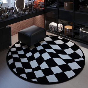 Noir <span class=keywords><strong>blanc</strong></span> acrylique à carreaux <span class=keywords><strong>tapis</strong></span> <span class=keywords><strong>rond</strong></span> antidérapant cuisine <span class=keywords><strong>bain</strong></span> <span class=keywords><strong>tapis</strong></span> moderne salon <span class=keywords><strong>tapis</strong></span> pour hôtel Villa hospitalité - Product Image 1