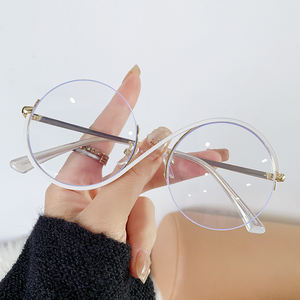 하이 퀄리티 새로운 유행 라운드 하프 프레임 광 변색 돋보기 소재 안티 블루 라이트 광전 렌즈 - Product Image 5