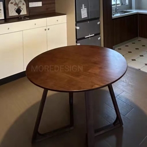 Ensemble <span class=keywords><strong>table</strong></span> et chaises rondes en bois massif, style nordique moderne, luxe léger, pour appartement ou hôtel - Product Image 6