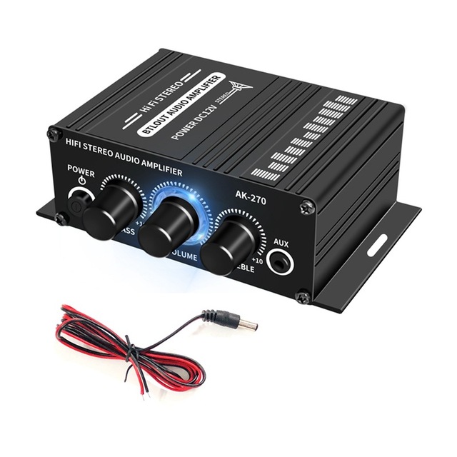 Car mounted home stereo mini amplifier, computer MP3, phone input 2-channel output AK270