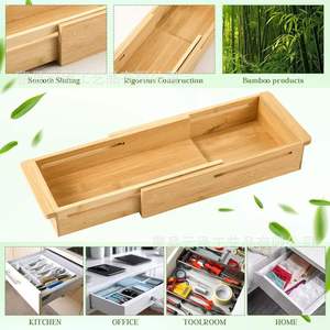Cross-border wooden sliding drawer organizer <b>box</b>, wooden drawer extendable <b>storage</b> <b>box</b>, <b>kitchen</b> utensil <b>storage</b> <b>box</b> - Product Image 4