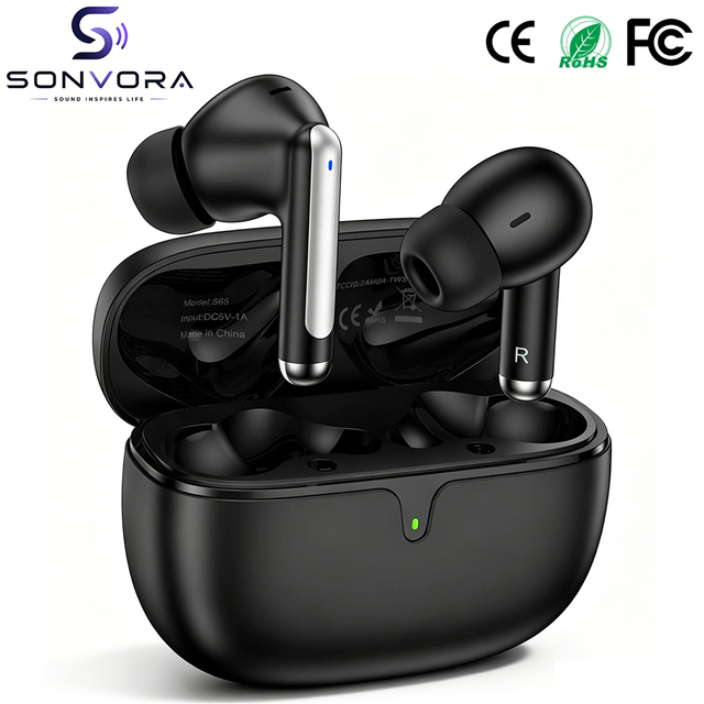 S65 True Wireless Earbuds IPX7 Waterproof Earphones Touch Control, HiFi Stereo Sound Fit for Daily Work & Entertainment LE Audio