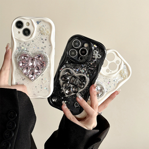 Cover per <span class=keywords><strong>iPhone</strong></span> <span class=keywords><strong>con</strong></span> Cuore di Strass e Paillettes, Stile Coreano Ins, Completamente Avvolgente per <span class=keywords><strong>iPhone</strong></span> 15, 16 Pro Max, 13, 14, 12, <span class=keywords><strong>11</strong></span>, 17 - Product Image 1