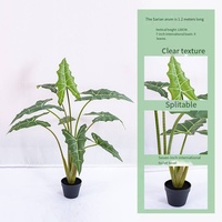 Arbre artificiel en feuilles de taro résistant aux UV dans un pot en plastique, taille personnalisée, décoration de jardin à domicile, plante artificielle en pot pour les mariages