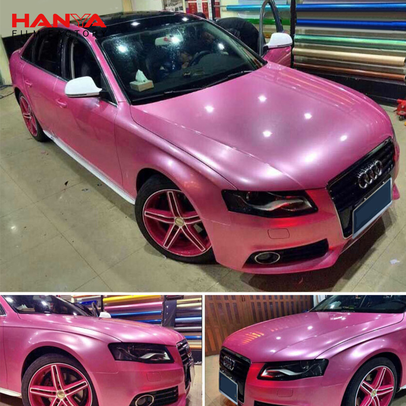 HANYA Großhandel Fabrik preis Chrom Pink Vinyl Car Wrap